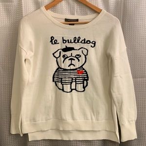 French Connection "Le Bulldog" Cotton Crew Neck Sweater - Extra Small